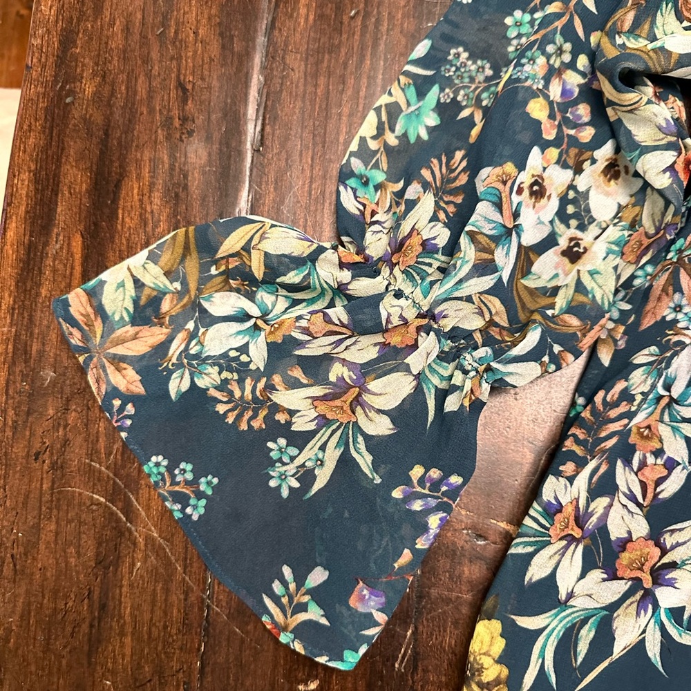 Anthropologie Mauve Blouse With Bell Sleeves